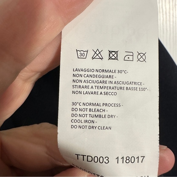 Conbipel open front jacket, navy, sparkly, sz 44 (M-L), new, Italy - Picture 13 of 14